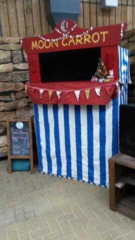 Booth decorated for Christmas Show